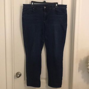 Anne Taylor dark wash straight leg jeans